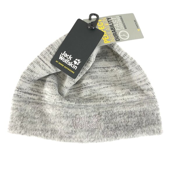Jack Wolfskin Aquila Cap Beanie Knit Fleece Lined Unisex Gray Size M - Picture 1 of 6